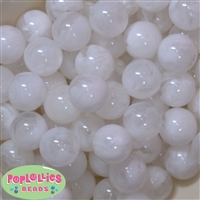 20mm Solid Creamy White Style Shell Finish Bubblegum Bead