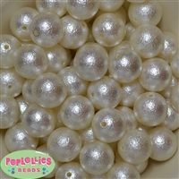 20mm Light Cream Crinkle Pearl Bubblegum Bead