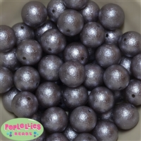 20mm Gray Crinkle Pearl Bubblegum Bead