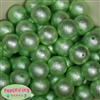 20mm Pastel Green Crinkle Faux Pearl Bubblegum Beads