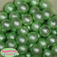 20mm Pastel Green Crinkle Faux Pearl Bubblegum Beads