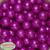 20mm Rose Pink Crinkle Faux Pearl Bubblegum Beads