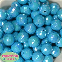 20mm Blue Disco Ball Bubblegum Beads