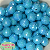 20mm Blue Disco Ball Bubblegum Beads