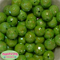 20mm Green Disco Ball Bubblegum Beads Bulk