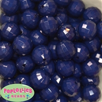 20mm Navy Blue Disco Ball Bubblegum Beads