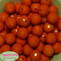 20mm Orange Disco Ball Bubblegum Beads