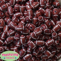 20mm Acrylic Football Print Bubblegum Beads