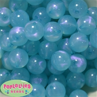 20mm Cyan Blue Frost Acrylic Bubblegum Beads Bulk