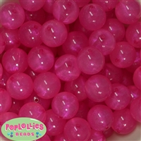 20mm Hot Pink Frost Acrylic Bubblegum Beads Bulk