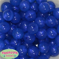 20mm Royal Blue Frost Acrylic Bubblegum Beads Bulk