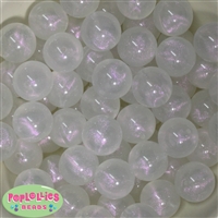 20mm White Frost Acrylic Bubblegum Beads