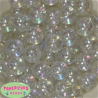 20mm Clear Glitter Acrylic Bubblegum Beads