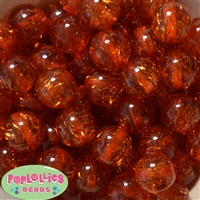20mm Orange Glitter Acrylic Bubblegum Beads Bulk