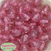 20mm Clear Pink Glitter Acrylic Bubblegum Beads