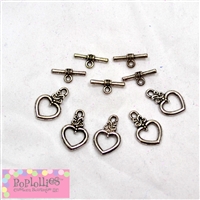 Heart Toggle Clasps