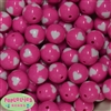 20mm Hot Pink Heart Acrylic Bubblegum Beads