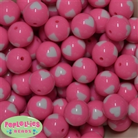 20mm Rose Pink Acrylic Bubblegum Beads