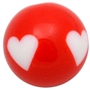 20mm Red Heart Acrylic Bubblegum Beads