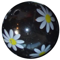 20mm Daisy Print on a Black Bubblegum Beads