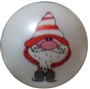 20mm Christmas Gnome Print on a White Matte Bead