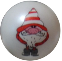 20mm Christmas Gnome Print on a White Matte Bead