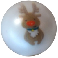 20mm Rudolph the Red Nosed Reindeer Print Bubblegum Beads