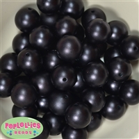 20mm Black Matte Acrylic Pearl Bubblegum Beads Bulk