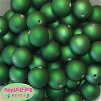 20mm Matte Green Acrylic Pearl Bubblegum Beads