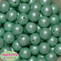 20mm Matte Mint Acrylic Pearl Bubblegum Beads