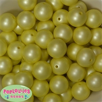 20mm Matte Pastel Yellow Acrylic Bubblegum Beads Bulk