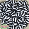 20mm Black Melon Stripe Bubblegum Beads