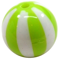 20mm Lime Green Melon Stripe Bubblegum Beads