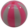 20mm Pink Melon Stripe Bubblegum Beads