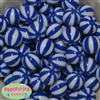 20mm Royal Blue Melon Stripe Bubblegum Beads