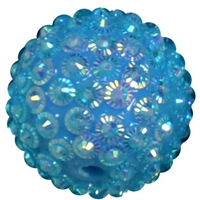 20mm Blue Mini Rhinestone Bubblegum Beads