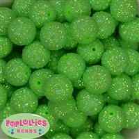 20mm Lime Mini Rhinestone Bubblegum Beads