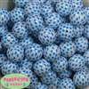 20mm Blue Star Print  Bubblegum Beads