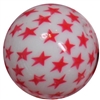 20mm Red Star Print  Bubblegum Bead