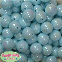 20mm Baby Blue Miracle AB Acrylic Bubblegum Beads Bulk