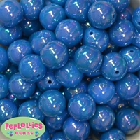 20mm Blue Miracle AB Acrylic Bubblegum Beads Bulk