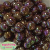 20mm Cocoa Brown Miracle AB Acrylic Bubblegum Beads Bulk