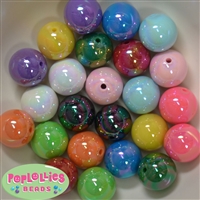 20mm Mix of Miracle AB Acrylic Bubblegum Beads Bulk