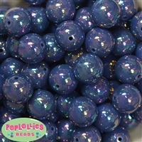 20mm Navy Blue Miracle AB Acrylic Bubblegum Beads
