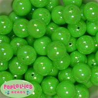 20mm Neon Lime Green Miracle AB Acrylic Bubblegum Beads