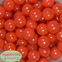 20mm Neon Orange Miracle AB Acrylic Bubblegum Beads