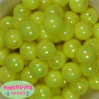 20mm Neon Yellow Miracle AB Acrylic Bubblegum Beads