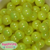 20mm Neon Yellow Green Miracle AB Acrylic Bubblegum Beads Bulk