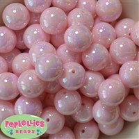 20mm Pale Pink Miracle AB Acrylic Bubblegum Beads