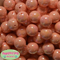 20mm Peach Miracle AB Acrylic Bubblegum Beads Bulk